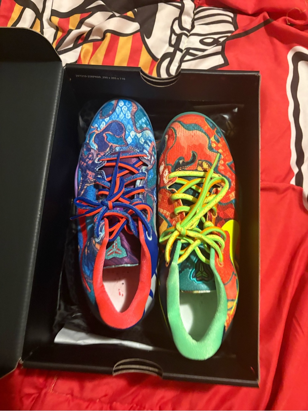 Kids Colorful Mismatched Athletic Sneakers - Blue & Orange
